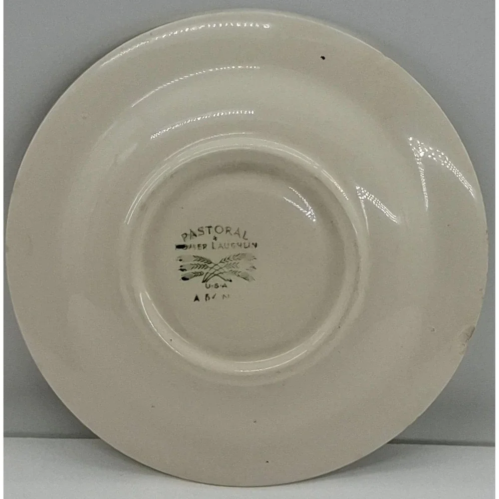 Vtg Homer Laughlin Pastoral Green Bread Plate 6
